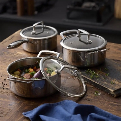 HOLM Hybrid 3ply Grytset m/lock Silver metallic - Rekommenderat pris 1.499,-